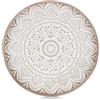 Hanobe Vassoio rotondo in legno per la casa, piccolo vassoio in legno, decorazione rustica marrone, vassoi decorazione per caffè e cucina, contatore, 30 cm