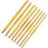 Generic Set di Uncinetti a Doppia estremità in Allumina Smooth Glide Impugnatura Facile da 8 Pezzi Oro per Lavorare a Maglia 5,31 Pollici