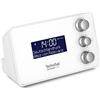 TechniSat DIGITRADIO 50 SE - Radiosveglia (DAB+/FM Tuner, display dimmerabile, sveglia con due orari programmabili, Snooze, Sleeptimer, 1,5 Watt, ingresso cuffie, ricarica USB) bianco