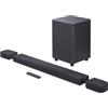 JBL Bar 1000, Soundbar a 7.1.4 Canali per TV con Casse Altoparlanti Surround Rimovibili a Batteria, Dolby Atmos, MultiBeam e DTS:X, Connessione HDMI eARC, 880 W, Nero, Spina AC UE (tipo C)