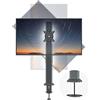 Hemudu Supporto Monitor Scrivania 27 a 43 Pollici, Rialzo Monitor da Scrivania Girevole ±50°, Inclinazione 25°, Regolabile in Altezza di 8 Livelli, Rotazione 360°, Fino a 35 kg, Max Vesa 100x100mm