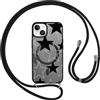 Yoedge Cover Magnetica per iPhone 15 6,1con Cordino, Compatibile con MagSafe, Aesthetic Stella Disegno Custodia con Tracolla Laccio Corda Collana, Traslucida Matte Silicone TPU PC Antiurto Case, Nero