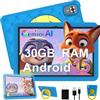 DMOAO Tablet Bambini 10 Pollici Android 15 con 30GB RAM, 5G Wi-Fi 6, 64GB ROM(TF 2TB), Control Parental, Octa-Core, 8MP+5MP, 6000mAh, Custodia Protettiva EVA + Supporto Girevole a 360°, Blu