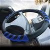 Zilimontt Coprivolante antiscivolo in pelle per camion, furgoni e autobus, diametro 40 cm/42 cm/45 cm, impugnatura testurizzata 3D, montaggio diretto, installazione senza cuciture, nero o blu (42 cm)