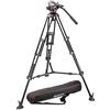 Manfrotto MVH502A,546BK Kit 502 con Testa Fluida, Controbilanciemento Fisso per Video con DSLR e Videocamere, 3 Sezioni a Doppio Tubo in Alluminio, Nero