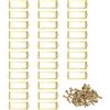 PATIKIL 83x32.5mm Porta Etichette Metallo, 30 PCS Cornici Per Etichette E Biglietti Da Visita Con Viti Per Ufficio Biblioteca Armadi Scaffali Cassetti Legno Contenitori Tessuto, Giallo