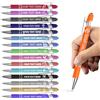NGBEWU 5-1000 Penna a sfera personalizzabile con testo/logo | Doppia funzione scrittura + touchscreen | Impugnatura metallica antiscivolo, 13 colori | Regalo aziendale per dipendenti e clienti