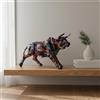 Scultura Toro in Resina Regalo Creativo Statuetta Portafortuna Multicolore