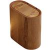 BlesConi Pattumiera sottile salvaspazio con coperchio, contenitore in plastica stretta per bagno o cucina, design elegante a doppio tubo (venature del legno)