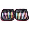 Pssopp 16 pezzi di uncinetti multicolori Set di aghi ergonomici per filati in alluminio Kit di uncini per maglieria con impugnatura morbida per mani artritiche o qualsiasi dolore alla mano