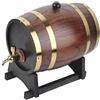 HERCHR Botte di Rovere, Botti di Rovere Stile Retrò da 3 Litri, Botte di Whisky in Legno Botte di Vino Vino Rosso Barile di Brandy Whisky Barile Secchio Contenitore con Rubinetto