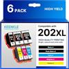 KEENKLE 6-Pack 202XL Alta Resa Cartucce Compatibili per Epson 202 XL Multipack per Epson Expression Premium XP-6000 XP-6005 XP-6100 XP-6105 (XL Capacità)