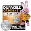 Duracell Batterie a moneta al litio 2016 da 3V (confez. da 2) - Lunga durata garantita - Tecnologia Baby Secure - Per chiavi auto, telecomandi smart, orologi fitness - Confezione a prova di bambino