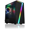 CiT Seven- Case da gaming Micro-ATX & Mini ITX, 2 x USB2.0, HD Audio, Nero