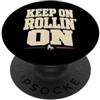 Funny Roller Skating Designs Continua a rotolare su Funny Roller Skating Derby PopSockets PopGrip Adesivo