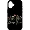 Christian Scripture Inspirational Bible Custodia per iPhone 16 Scegli Grazia Christian Wildflower Gesù Religioso Fede