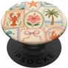 Summer Aesthetic Postage Stamp Collage Estetica pastello del collage di francobolli dell'estate costiera PopSockets PopGrip Adesivo