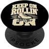 Funny Roller Skating Designs Continua a rotolare su Funny Roller Skating Derby PopSockets PopGrip Adesivo