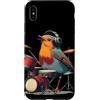 Robin Bird Outfit Custodia per iPhone XS Max Simpatico Robin Bird con batteria e cuffie Costume