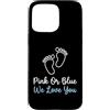 Pink Blue Reveal Decor Custodia per iPhone 15 Pro Max Annuncio di gravidanza rosa blu We Love You