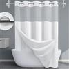 EUTXL Tenda da doccia bianca senza gancio con fodera a scatto, 230 g/m², tessuto a nido d'ape per bagno, 71 x 183 cm (larghezza x altezza)