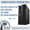 Dell Workstation DELL PRECISION 5820 Intel Xeon W-2104 RAM 32Gb DDR4 SSD 500Gb Win11