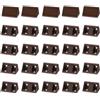 QUARKZMAN 50 Pezzi Rinforzi Angolari 42 X 20 X 20mm Marrone Scuro | A Forma Di L 90 Gradi, EScaffali In Legno Armadi Scatole, Staffe Angolari Ad Angolo Retto, Con Copertura, In Plastica