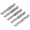 Lazmin Set di punte per cacciavite, 5 pezzi in lega di acciaio inossidabile S2 50mm Lunghezza 1/4 Set di punte per cacciavite magnetiche a forma di U con codolo esagonale