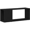 Mhdvray Mobile basso per TV, da parete, colore nero, effetto rovere, mobile sospeso, per soggiorno, in legno, 80 x 24 x 32 cm