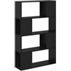 Mhdvray Set di mobili per TV, montaggio a parete, mobiletto basso, nero, 80 x 24 x 125 cm, in legno, mobile da parete, salvaspazio, con 4 ripiani, per soggiorno e ufficio