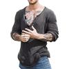 ENENEN Maglia Uomo Tinta Unita con Scollo a V Profondo e Manica Lunga Moda Pullover Casual a Sezione Sottile.
