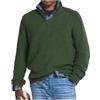 INOMAK Maglione casual con cerniera in cashmere da uomo, pullover con zip a un quarto da uomo, maglioni con scollo a V da uomo slim fit manica lunga (4XL,Dark Green)