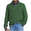 INOMAK Maglione casual con cerniera in cashmere da uomo, pullover con zip a un quarto da uomo, maglioni con scollo a V da uomo slim fit manica lunga (3XL,Green)