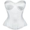 Generisch Corsetto da donna, elegante, semplice, bianco puro, come biancheria intima invisibile, corpetto lungo, taglio per busto e controllo addominale, corpetto da sposa