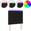 vidaXL Testiera LED nera 80x5x118/128 cm Tessuto