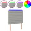 vidaXL Testiera LED Grigio chiaro 80x5x118/128 cm Tessuto