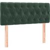 vidaXL Testiera in velluto verde scuro 100x7x78/88 cm