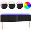 vidaXL Testiera LED nera 160x5x78/88 cm Velluto