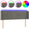 vidaXL Testiera LED Grigio chiaro 147x16x78/88 cm Velluto