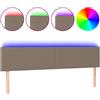 vidaXL Testiera LED Taupe 160x5x78/88 cm Tessuto