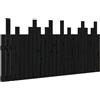 vidaXL Testiera a muro nera 166x3x80 cm in legno di pino massiccio