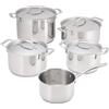 Judge Set di pentole Judge Essentials da 9 pezzi, acciaio inossidabile 18/10, 16/18/20/24 cm, argento