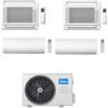 Midea Climatizzatore Condizionatore Midea Console Pavimento + Xtreme Pro Quadri 9000 + 9000 + 12000 + 12000 BTU con U.E. M4O-36HFN8-Q INVERTER Classe A++/A+ R32