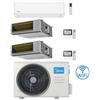 Midea Climatizzatore Condizionatore Midea Evolution + Canalizzato A7 R32 WiFi Trial Split Inverter 9000 + 12000 + 18000 BTU con U.E. M4O-36FN8-Q Classe A++/A+