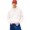 Tommy Jeans Uomo Felpa Regular Fit Flag Fleece con Cappuccio, Avorio (Ancient White), XL