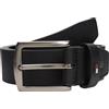 Tommy Hilfiger Uomo Cintura Denton 3,5 cm in Pelle, Nero (Black), 80 cm