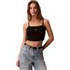 Calvin Klein SL Woven Label 2x2 Baby Rib Crop Lv047f221g Canotta Donna