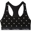 Calvin Klein Donna Bralette Unlined con Fascia con Logo, Nero (Diamond Logo Black), L