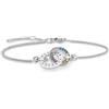 THOMAS SABO Together A1551-318-7-L19V - Bracciale da donna con due anelli, in argento Sterling 925 annerito, lunghezza: 19 cm, 19 cm, Argento sterling, Zirconia cubica