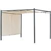 Bizzotto Pergola 3x3 Autoportante Con Telo Ecrù Scorrevole E Struttura Antracite